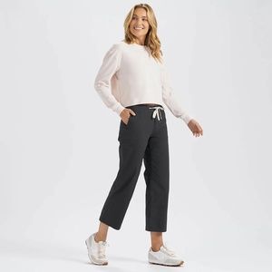 Vuori Ripstop Wide Leg Organic Cotton Pants in Charcoal